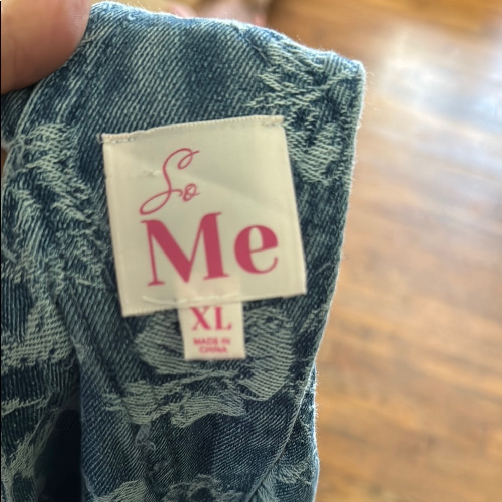 So Me Floral Denim Jumpsuit View 2